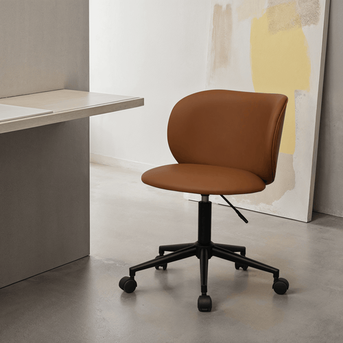 Furnhouse bureaustoel Bobo - Cognacbruin - Kunstleer - 56x57x71