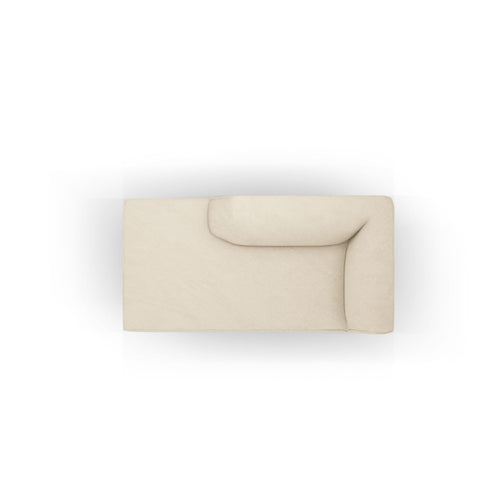 Cosmopolitan Design - Linker meridiaan Siena ribfluwelen lichtbeige - 181x93x69cm