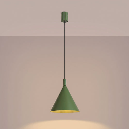 Sollux Lighting Hanglamp NOX 25 olijfgroen - 24,5x24,5x140cm