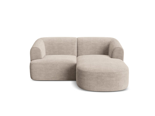 Cosmopolitan Design Modulaire hoekbank rechts Campi 3-zits, ribfluwelen cappuccino - 156x180x70cm
