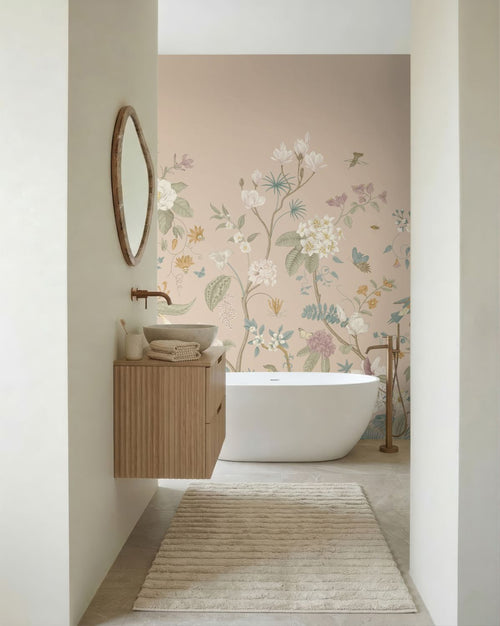 ESTAhome fotobehang bloemen terracotta roze - 2.5 x 2.79 m - 159682