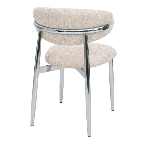 DÉJA Living Eetkamerstoel Skara - Beige/Chrome - Set van 2 - vtwonen shop