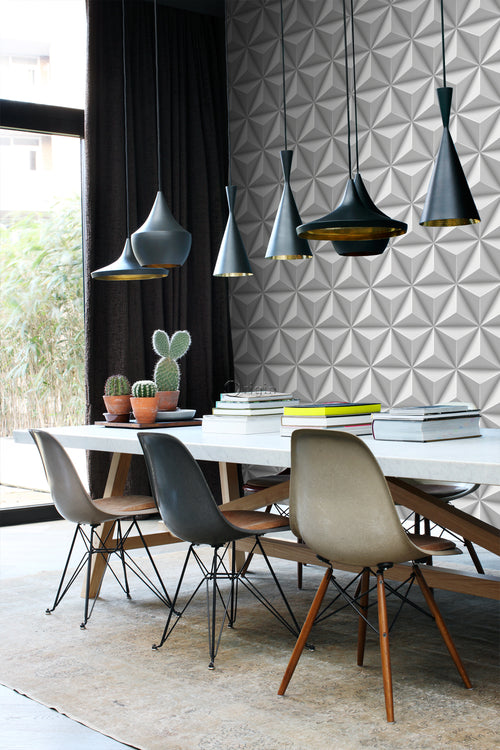 Origin Wallcoverings behang grafisch 3D motief lichtgrijs - 53 cm x 10.05 m - 347815 - vtwonen shop