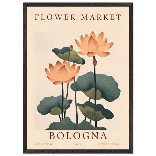 Artfulprints Poster met Lijst Flower market - Bologna   - 50x70 cm - Meerkleurig