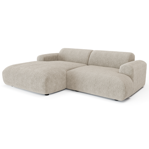 Sia Home - Hoekbanken links MYRA - Fluweel met patroon - Beige - 266cm - vtwonen shop