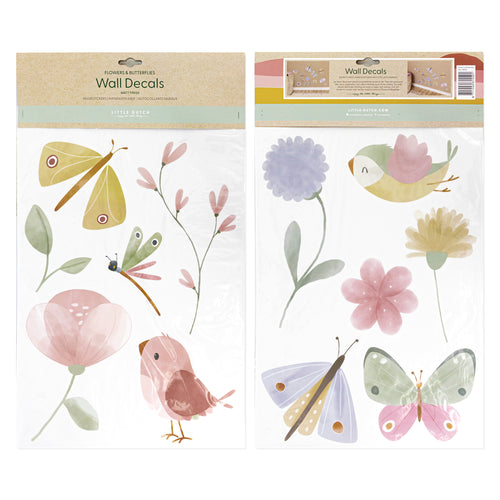 Little Dutch Luxe Muurstickers - Flowers & Butterflies - 2x 42x30cm - vtwonen shop