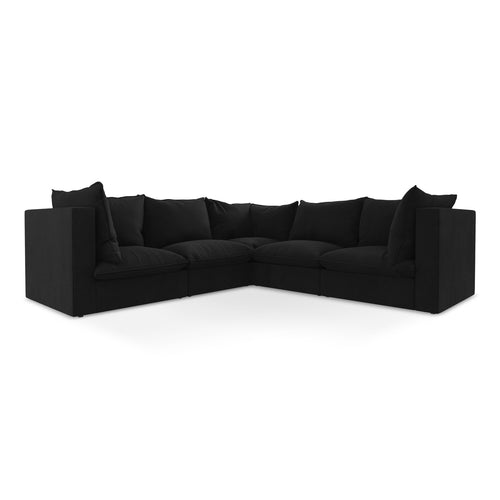 LaMiaSofa Modulaire hoekbank Ravenna - textuurstof - zwart - 255x255x77