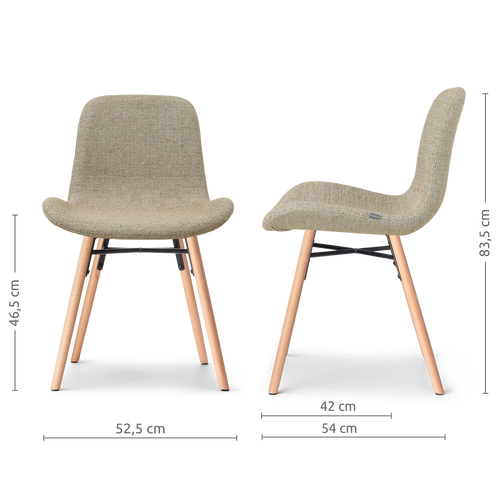 Nolon Nena-Fé eetkamerstoel taupe melange - houten onderstel - vtwonen shop