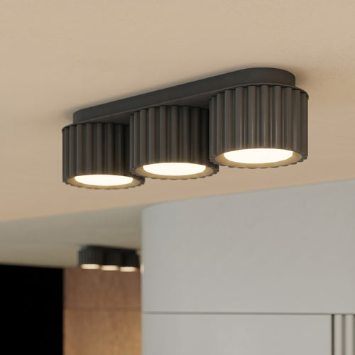 Sollux Lighting Plafondlamp AURA 3 zwart Gx53 - 32,5x10x8cm