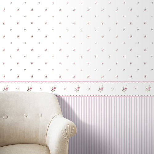 Sanders & Sanders behang strepen paars en wit - 53 cm x 10 m - 640415 - vtwonen shop