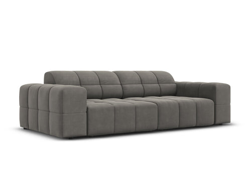 Cosmopolitan Design Bank Chicago 3-zits, flueel lichtgrijs - 102x212x78cm