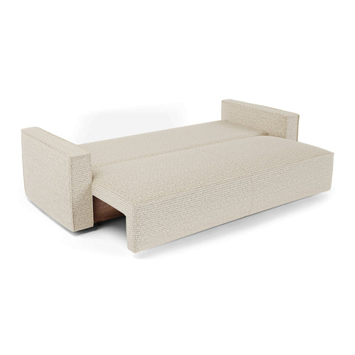 Premium Interiors - Slaapbank met opbergruimte  - stof met tweed-effect crème 254cm