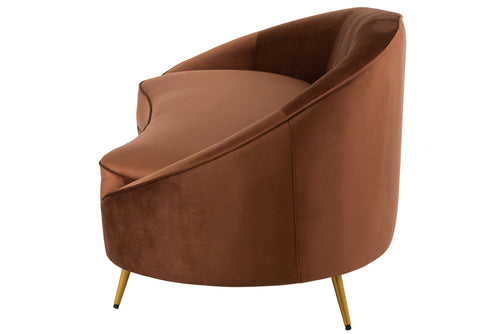 J-Line sofa Elisabeth - textiel/metaal - bruin