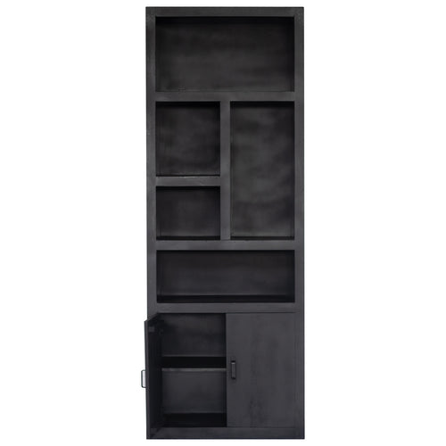 Giga Meubel Wandkast Xander Klein - Zwart Mangohout - 80x45x220cm - vtwonen shop