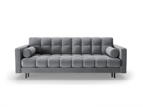 Cosmopolitan Design Slaapbank met opbergdoos Bali 3-zits, flueel grijs - 84x222x105cm