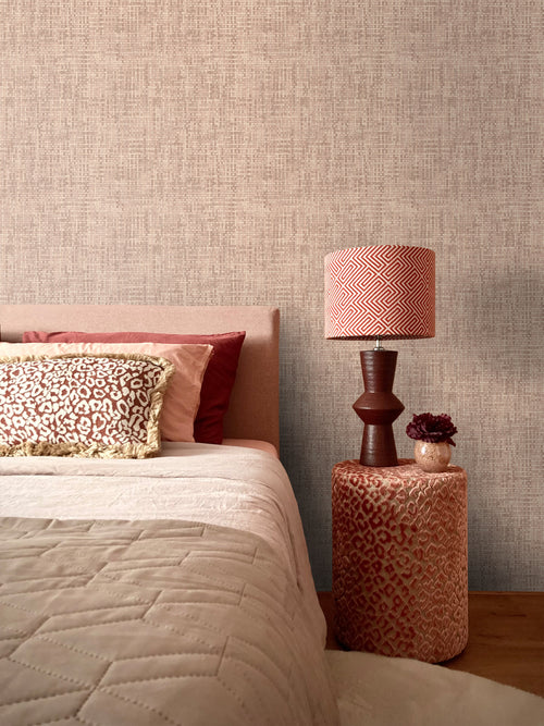 Origin Wallcoverings behang geweven linnenstructuur licht terracotta - 50 x 900 cm - 348053