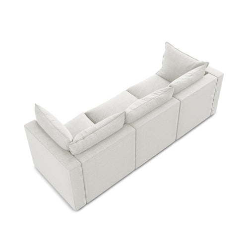 LaMiaSofa 3-zits bank Ravenna - bouclé - wit - 255x90x77