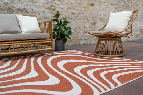 Interieur05 Buitenkleed Swirl Rechthoek - Roest - Dubbelzijdig - 240 x 340 cm - vtwonen shop