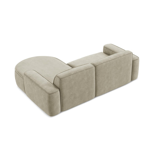 LaMiaSofa hoekbank rechts Melissa - chenille stof - beige - 224x166x70