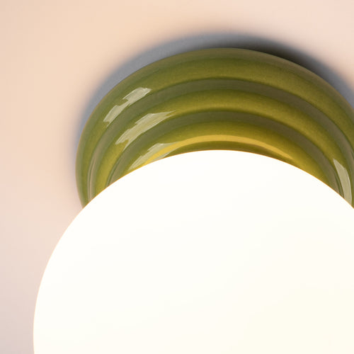 Sollux Lighting Plafondlamp ZORI groen IP44 - 12x16x12cm