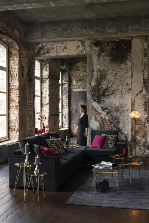 J-Line voetlamp Doorschijnend - metaal/glas - goud - LED lichtjes - vtwonen shop