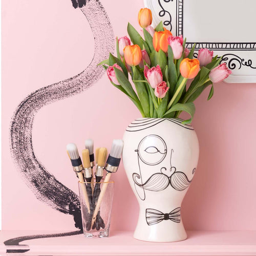 Kare Design Vaas Favola man zwart wit