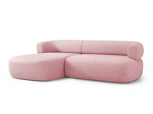 Micadoni linker hoekbank Jenny 5-zits, chenille roze - 145x225x73cm