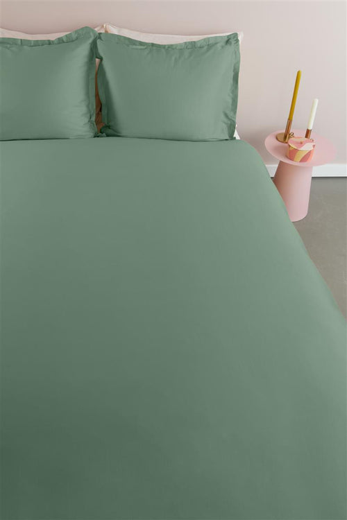 Ambiante dekbedovertrek Satin Uni - 140x200/220 cm - groen