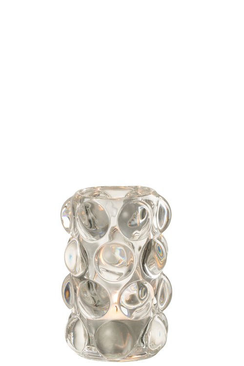 J-Line theelichthouder Bollie - glas - transparant