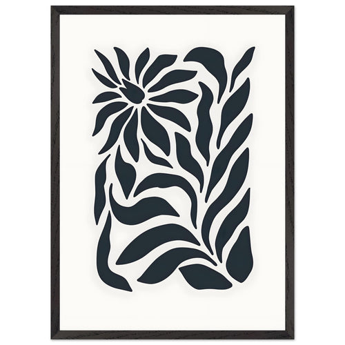 Artfulprints Poster met Lijst Matisse - Flowers in silence   - 50x70 cm - Zwart / Wit