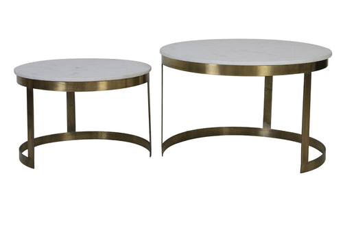 Light & Living salontafel PERLATO - Ø75x47cm - wit - Set van 2 - vtwonen shop