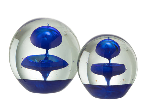 J-Line presse-papier Bel - glas - blauw - large