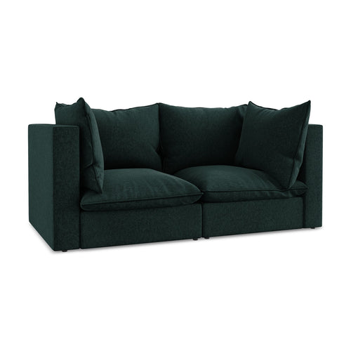 LaMiaSofa Tweezits modulaire bank Ravenna - velours - grijsgroen - 180x90x77