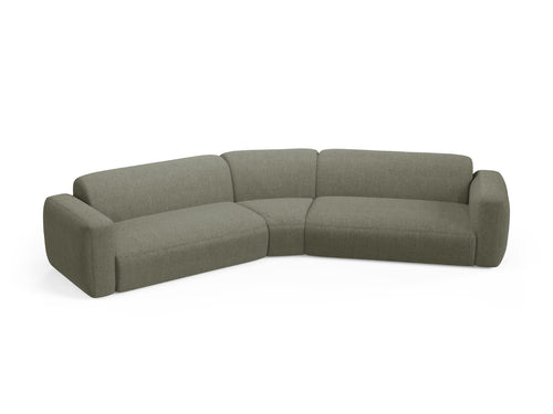 Cosmopolitan Design Symmetrische modulaire hoekbank Strino 3-zits, structurele stof donker olijfgroen - 210x344x78cm