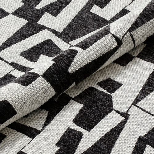 Sia Home - Fauteuil JENA - Stof met structuurpatroon - Donker antraciet - 65cm