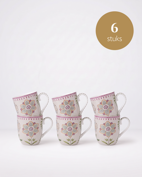 Pip Studio - Kleine Mokken - Lily & Lotus - Off White - Set van 6