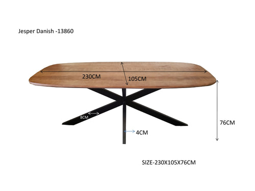 Livingfurn eetkamertafel Jesper Danish Oval - 230cm - mangohout - vtwonen shop
