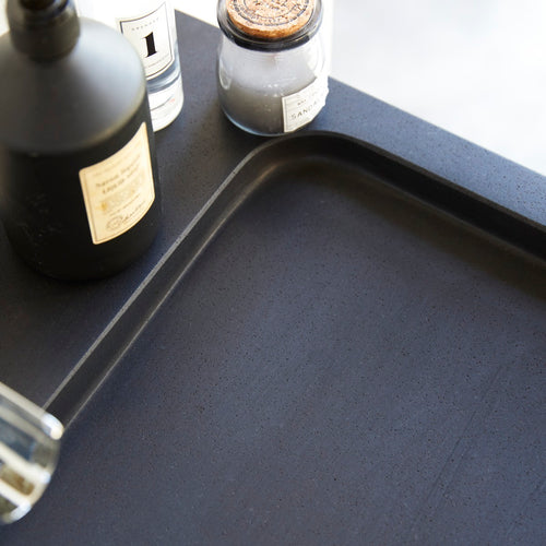 Tikamoon Massief eikenhouten en lavastenen badkamermeubel 60 cm - Naturel - vtwonen shop