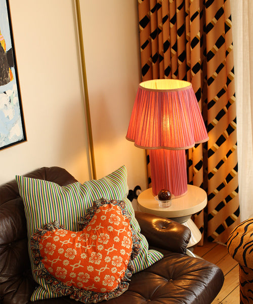 Doing Goods Myra Lamp Fuchsia - Groot 18 x 40 x 57 cm - Zijde/ Viscose