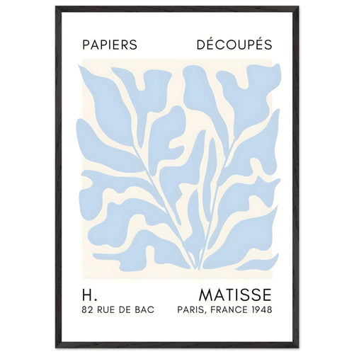 Artfulprints Poster met Lijst Matisse – Seabed shapes light blue   - 70x100 cm - Blauw