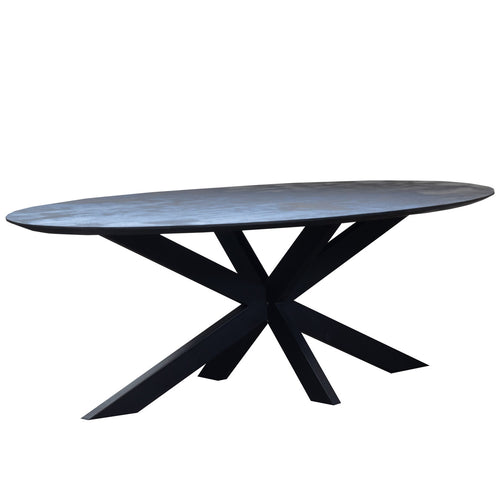 Giga Meubel Eettafel Diamond - Zwart Mangohout - 200x100x78cm