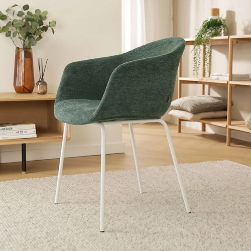 Nolon Nora-Otis Eetkamerstoel Donkergroen - met Armleuning - Zwart - vtwonen shop