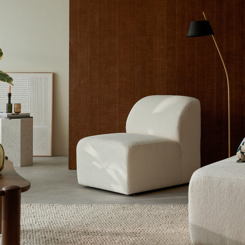 Tikamoon Modulaire stoffen fauteuil in écru, klein model - Beige