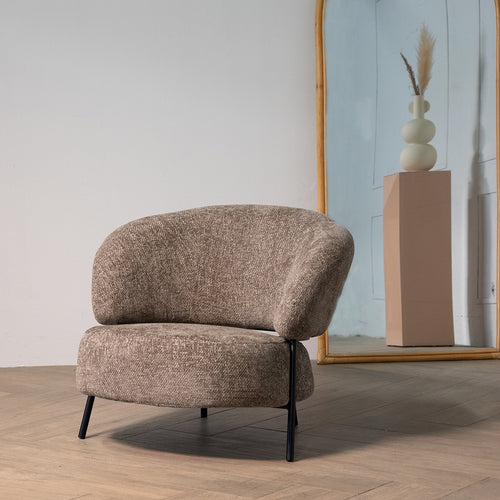 Giga Meubel Fauteuil Jennie - Stof/Metaal - Taupe