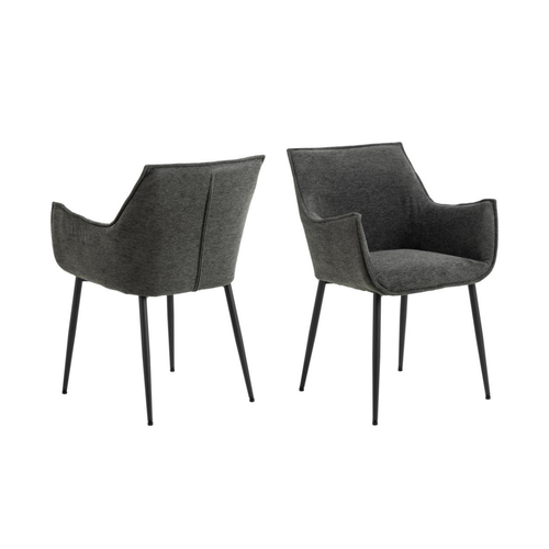Rebellenclub Eetkamerstoel Lismore - Set Van 2 - Donkergrijs - vtwonen shop