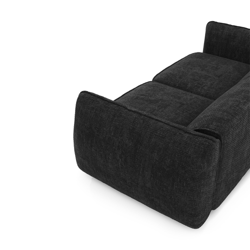 Sia Home - Rechte bank LIVIA - Fluweel weefsel - Donker antraciet - 230cm - vtwonen shop