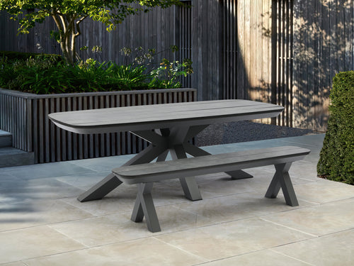 Sens-Line - Bradford Tuintafel - 220x100cm - HPL Grijs