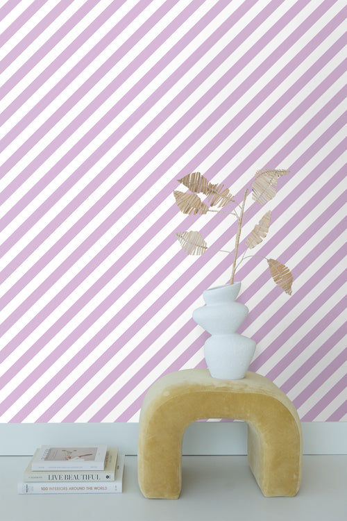 ESTAhome behang strepen lila paars en wit - 53 cm x 10.05 m - 139952 - vtwonen shop