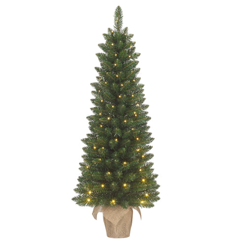 Black Box Trees Gerlos Smalle Kunstkerstboom in Jute - H90 x Ø41 cm - Groen