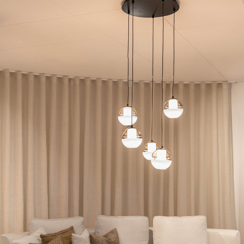 Atmooz hanglamp Reese 5 - zwart - Ø 40 x H 220 cm - G9